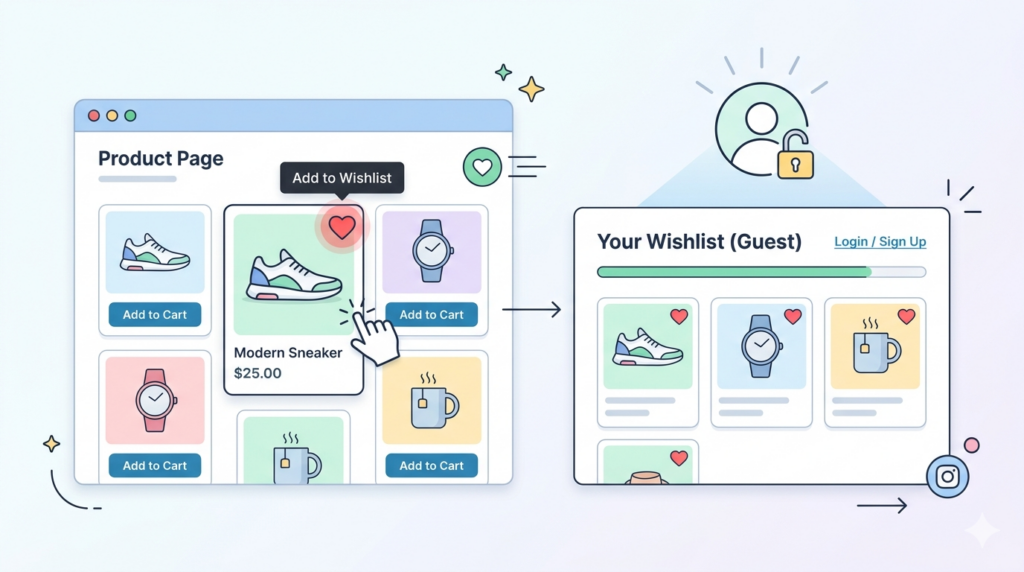 How Guest Wishlists Work in WordPress Without Login